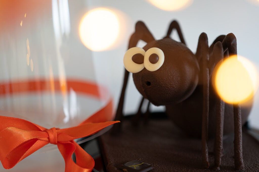 photographie de produit culinaire chocolat araignée halloween