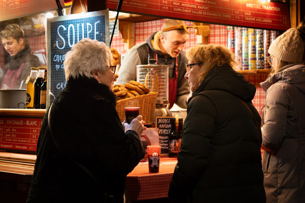 Marché de noel Reportage événementiel Strasbourg commerçant artisanat agriculteur petits producteur locaux